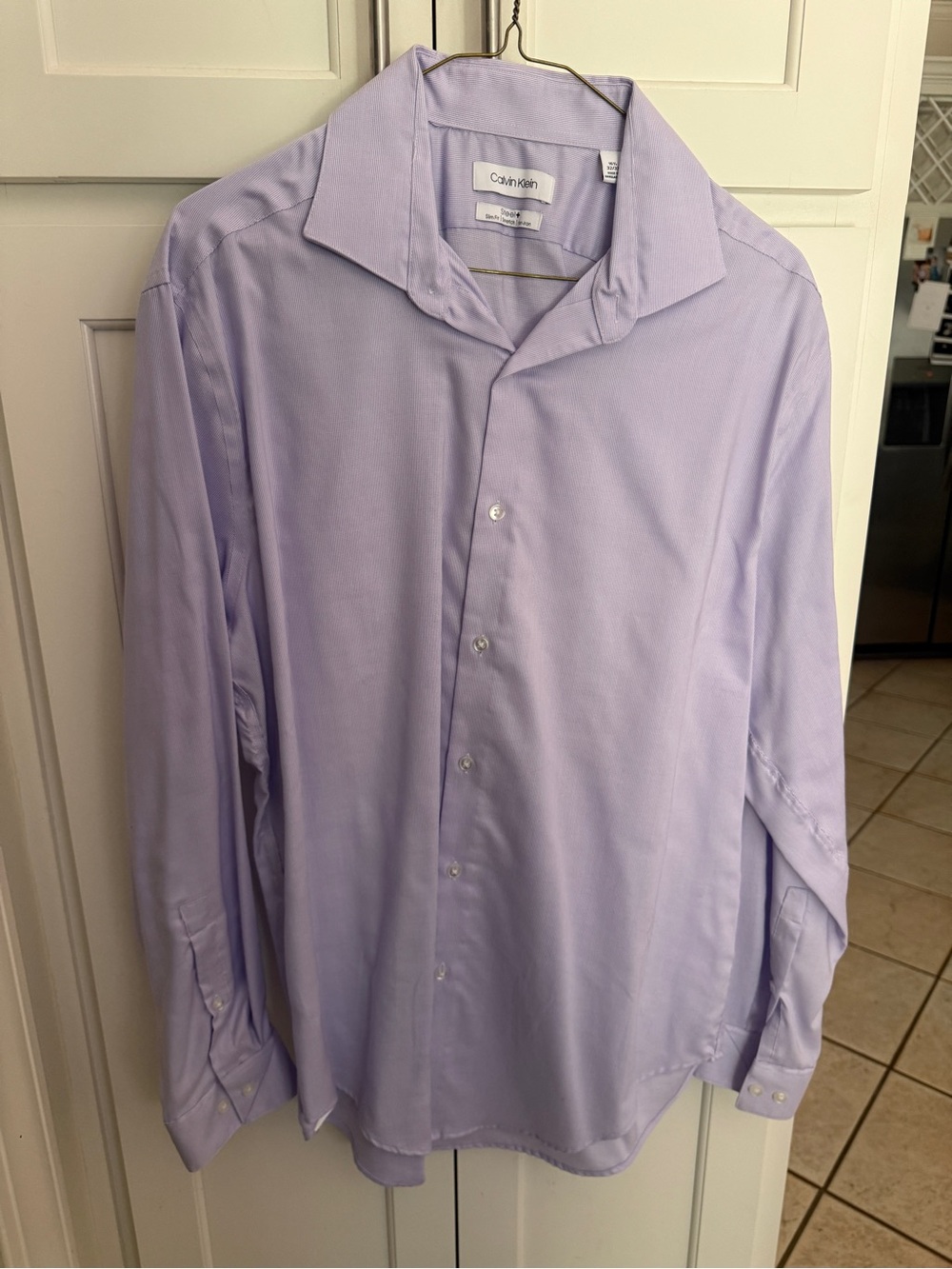 Calvin Klein Men's Light Lavender Dress Shirt - Long Sleeve